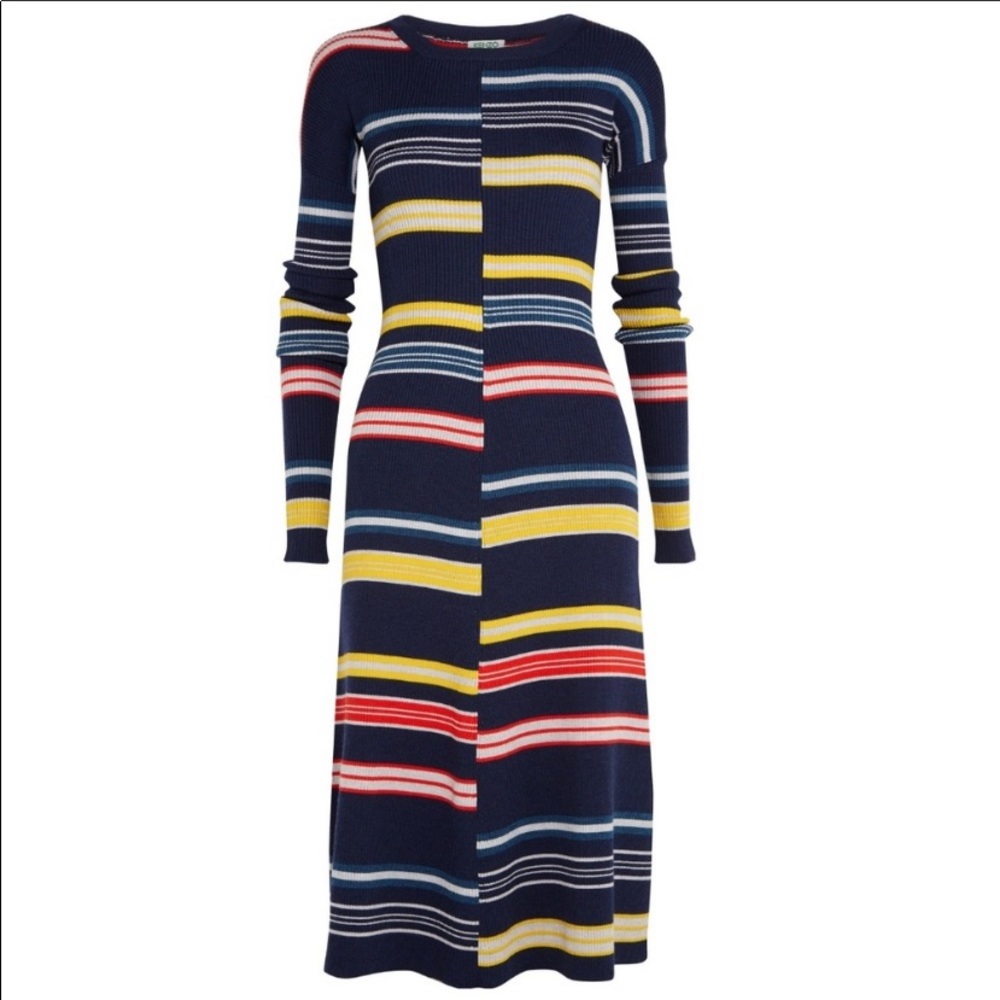 Kenzo dress knit striped dress navy - Picture 2 of 6
